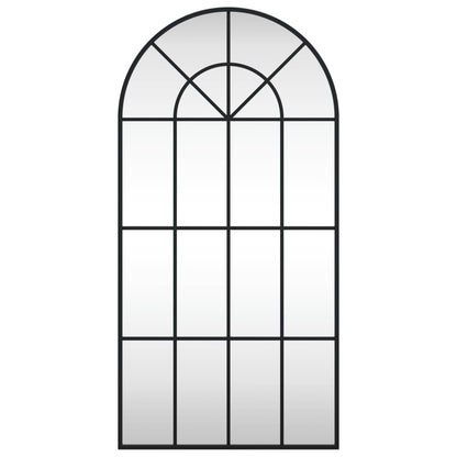 Specchio da Parete Nero 50x100 cm Arco in Ferro