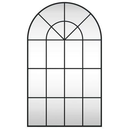 Specchio da Parete Nero 60x100 cm Arco in Ferro