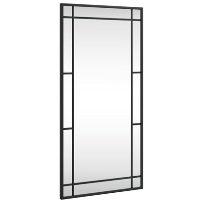 Specchio da Parete Nero 40x80 cm Rettangolare in Ferro