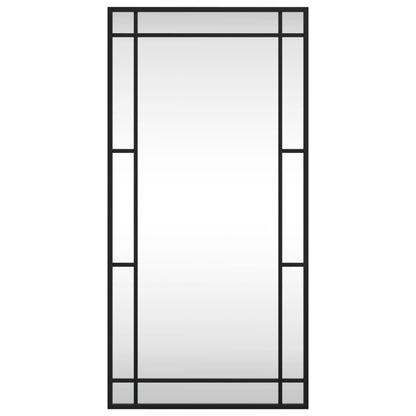 Specchio da Parete Nero 40x80 cm Rettangolare in Ferro
