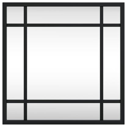 Specchio da Parete Nero 30x30 cm Quadrato in Ferro