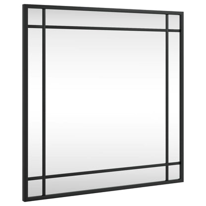 Specchio da Parete Nero 50x50 cm Quadrato in Ferro