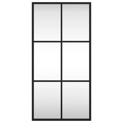 Specchio da Parete Nero 30x60 cm Rettangolare in Ferro