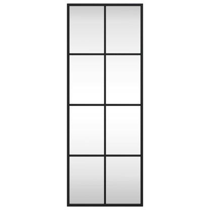 Specchio da Parete Nero 30x80 cm Rettangolare in Ferro