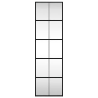 Specchio da Parete Nero 30x100 cm Rettangolare in Ferro