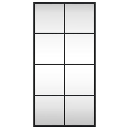 Specchio da Parete Nero 40x80 cm Rettangolare in Ferro