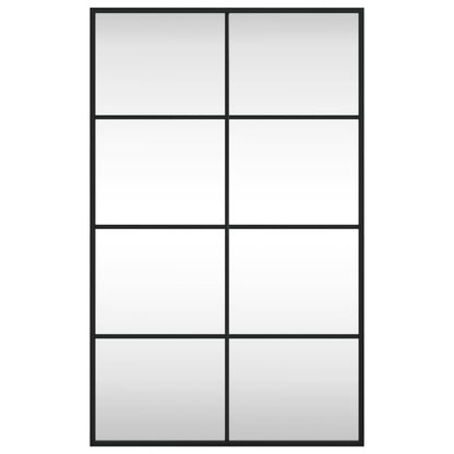 Specchio da Parete Nero 50x80 cm Rettangolare in Ferro