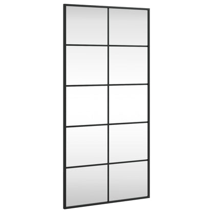 Specchio da Parete Nero 50x100 cm Rettangolare in Ferro