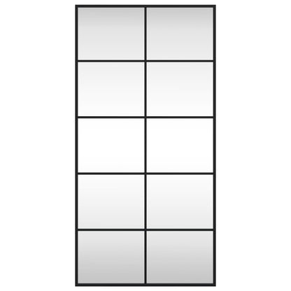 Specchio da Parete Nero 50x100 cm Rettangolare in Ferro