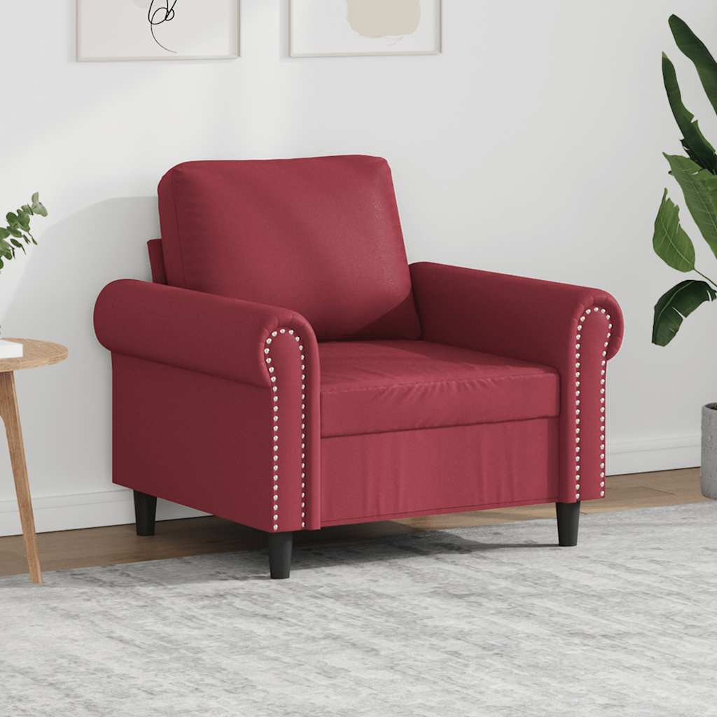 Poltrona Rosso Vino 60 cm in Similpelle