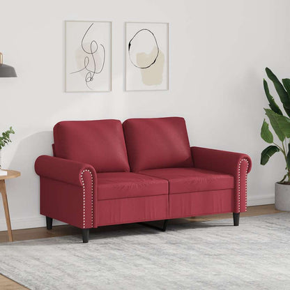 Divano a 2 Posti Rosso Vino 120 cm in Similpelle