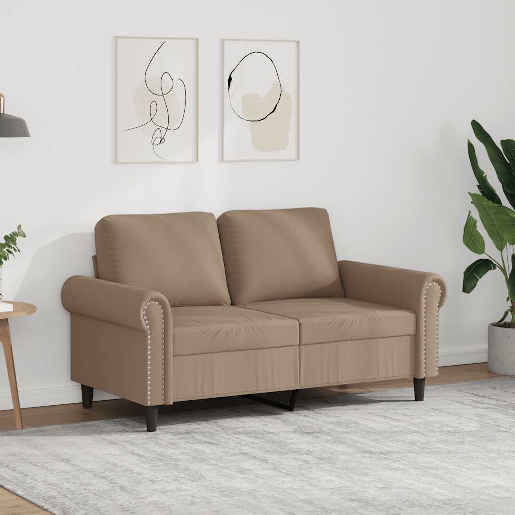 Divano a 2 Posti Cappuccino 140 cm in Similpelle