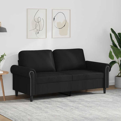 Divano a 2 Posti Nero 140 cm in Similpelle