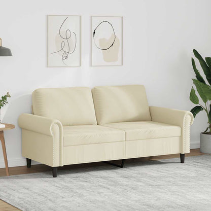Divano a 2 Posti Crema 140 cm in Similpelle