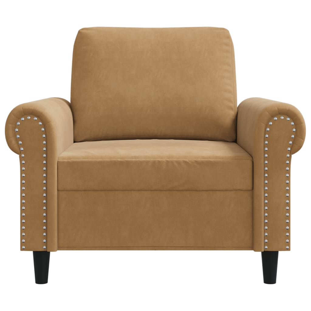 Poltrona Marrone 60 cm Velluto