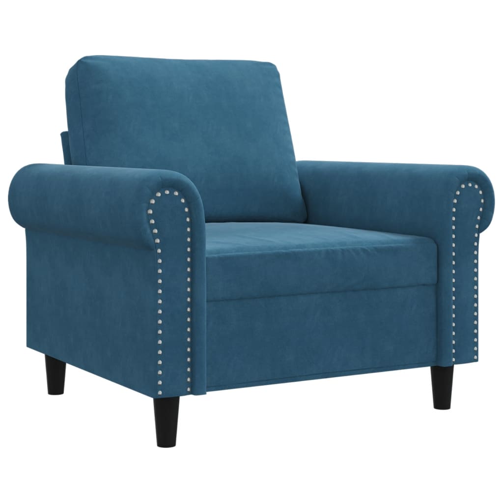 Poltrona Blu 60 cm Velluto