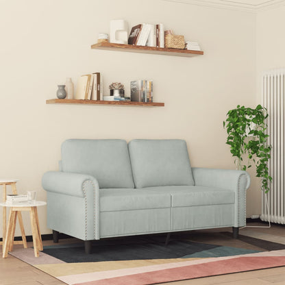 Divano a 2 Posti Grigio Chiaro 120 cm in Velluto