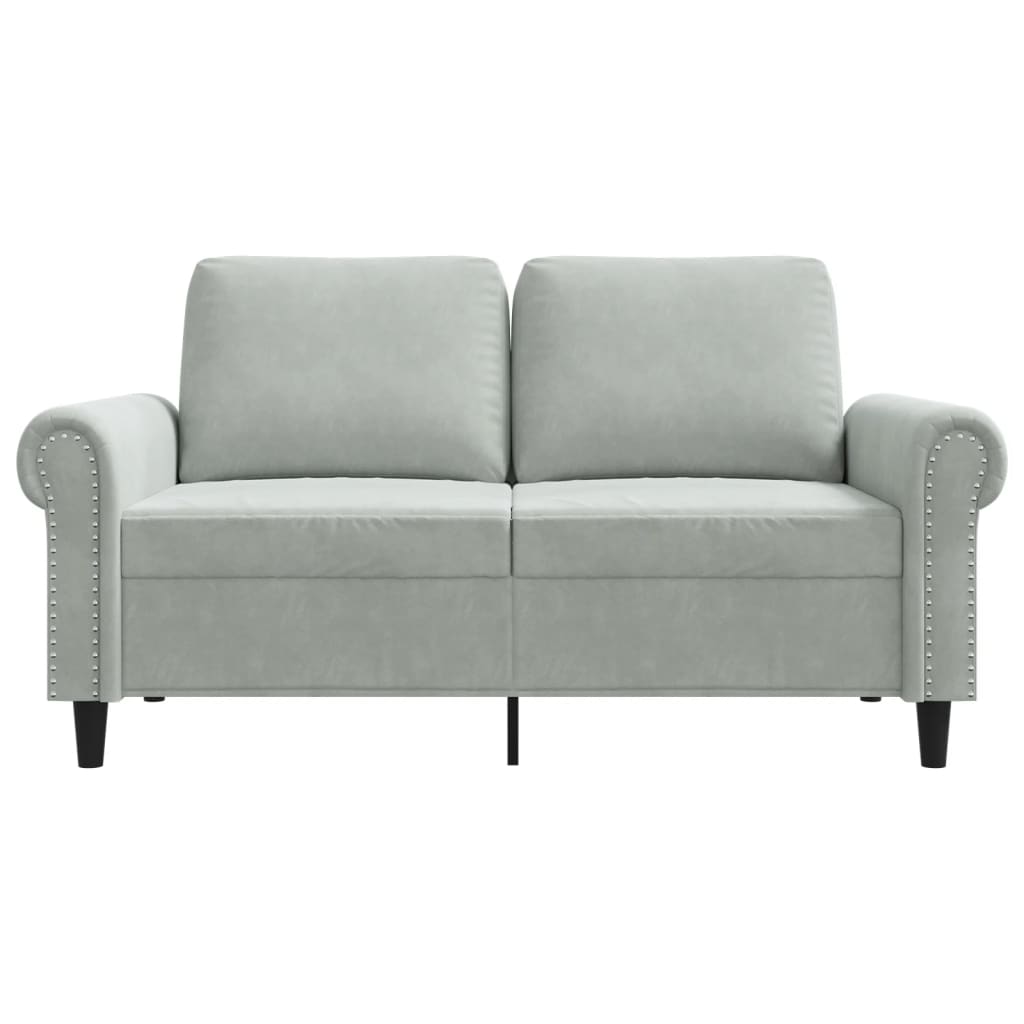 Divano a 2 Posti Grigio Chiaro 120 cm in Velluto