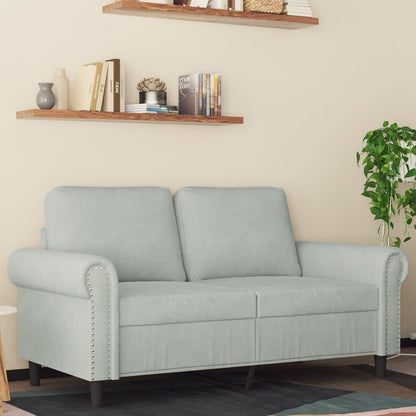 Divano a 2 Posti Grigio Chiaro 120 cm in Velluto