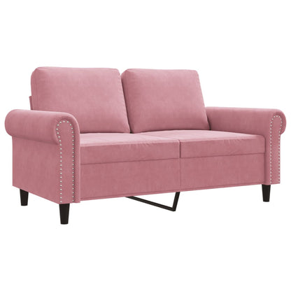 Divano a 2 Posti Rosa 120 cm in Velluto