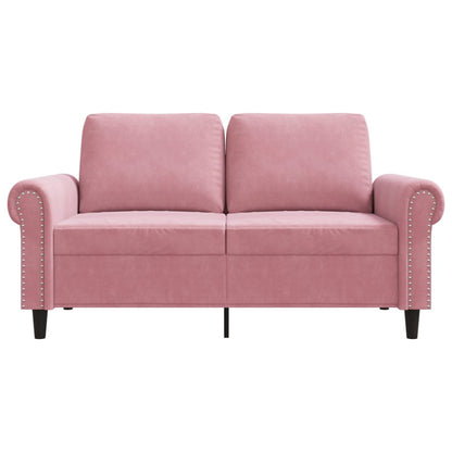 Divano a 2 Posti Rosa 120 cm in Velluto