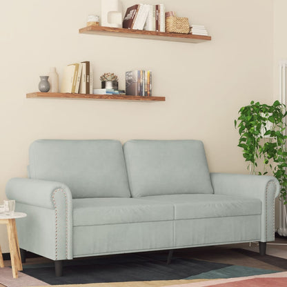 Divano a 2 Posti Grigio Chiaro 140 cm in Velluto