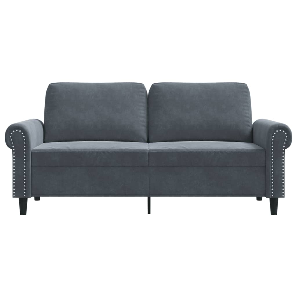 Divano a 2 Posti grigio scuro140 cm in Velluto