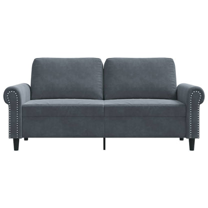 Divano a 2 Posti grigio scuro140 cm in Velluto