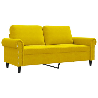 Divano a 2 Posti giallo 140 cm in Velluto