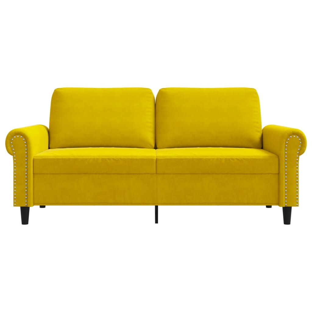 Divano a 2 Posti giallo 140 cm in Velluto