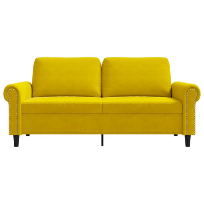 Divano a 2 Posti giallo 140 cm in Velluto