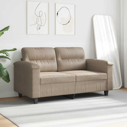Divano a 2 Posti Tortora 120 cm in Tessuto Microfibra