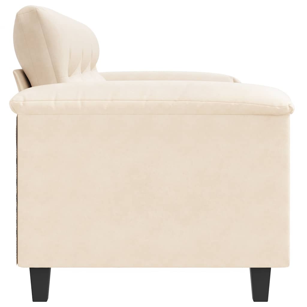 Divano a 3 Posti Beige 180 cm in Tessuto Microfibra