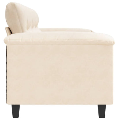 Divano a 3 Posti Beige 180 cm in Tessuto Microfibra