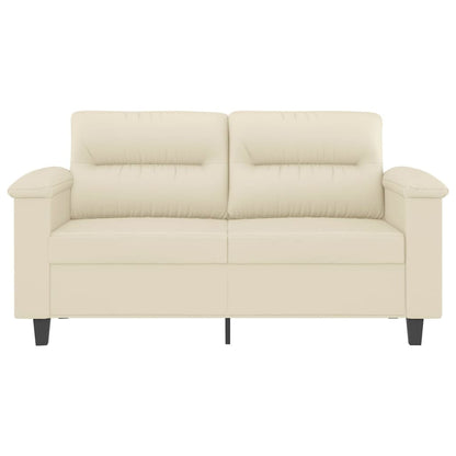 Divano a 2 Posti Crema 120 cm in Similpelle