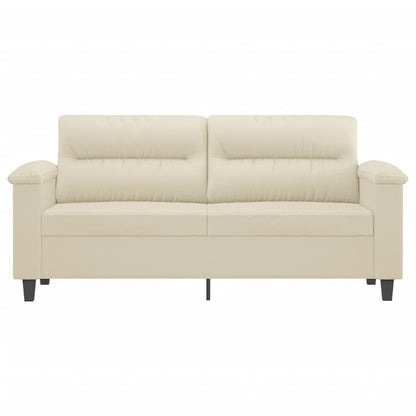 Divano a 2 Posti Crema 140 cm in Similpelle