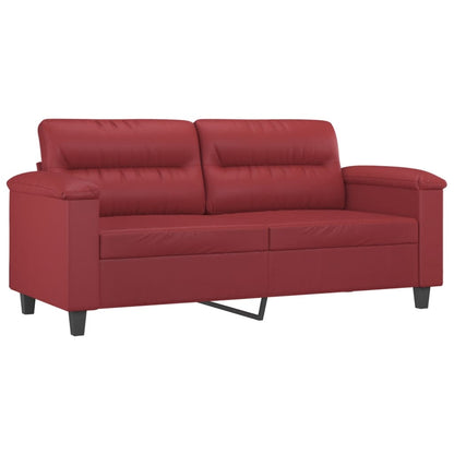 Divano a 2 Posti Rosso Vino 140 cm in Similpelle