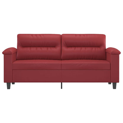 Divano a 2 Posti Rosso Vino 140 cm in Similpelle