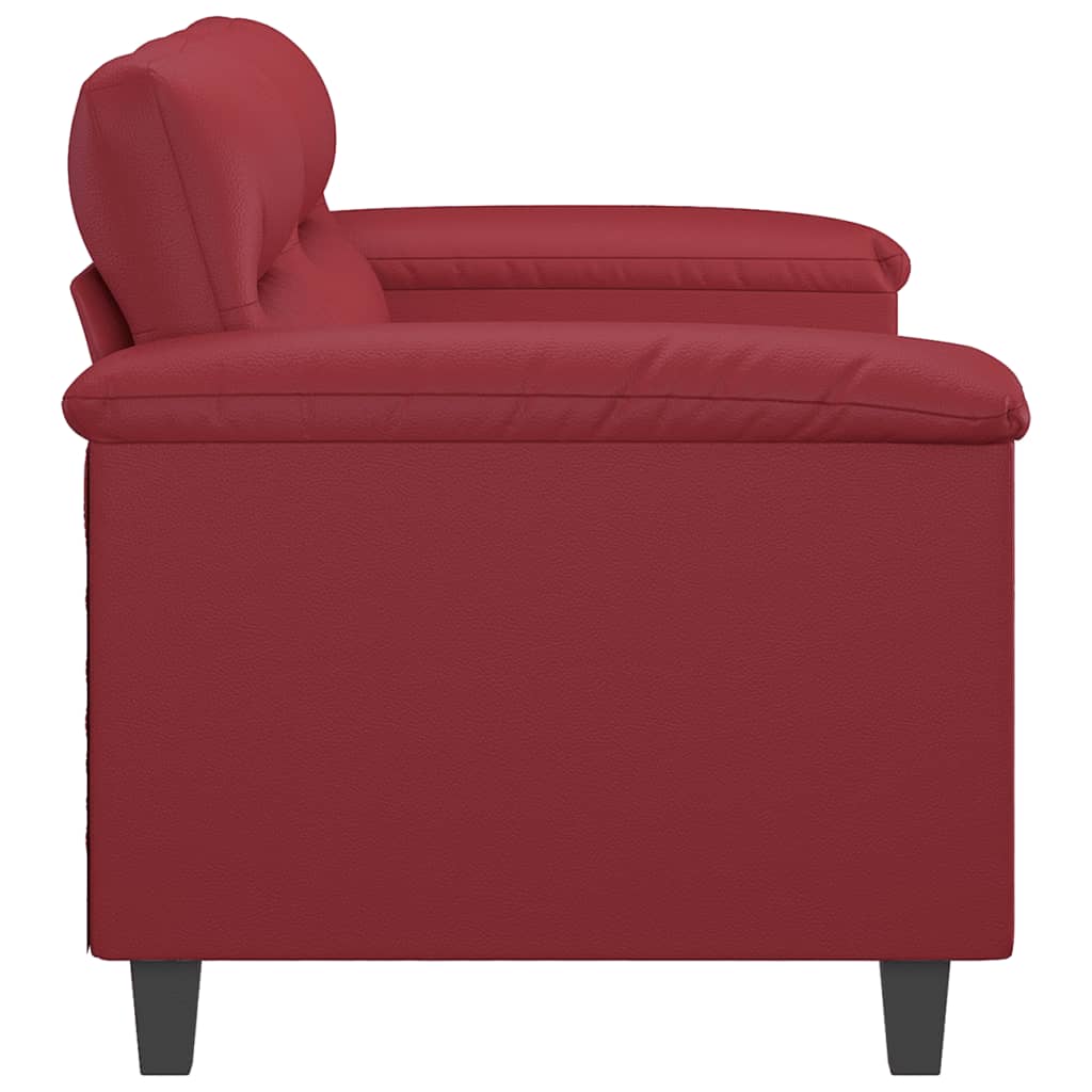 Divano a 2 Posti Rosso Vino 140 cm in Similpelle