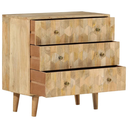 Cassettiera 70x35x70 cm in Legno Massello di Mango