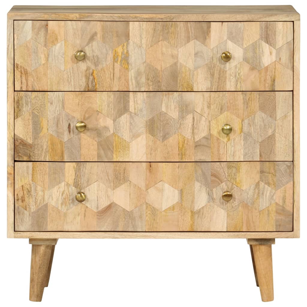 Cassettiera 70x35x70 cm in Legno Massello di Mango
