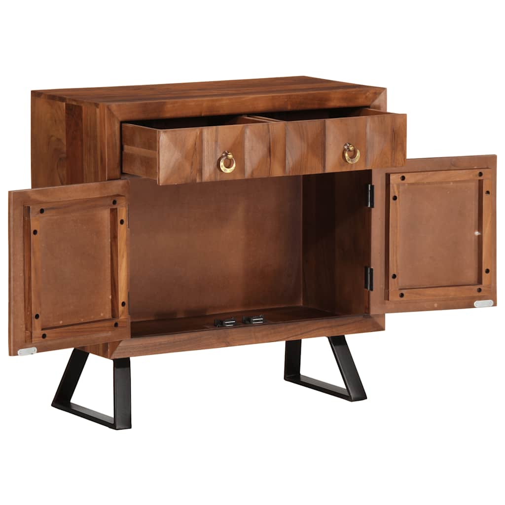 Cassettiera Marrone ambra 70x35x70 cm in Legno Massello Acacia