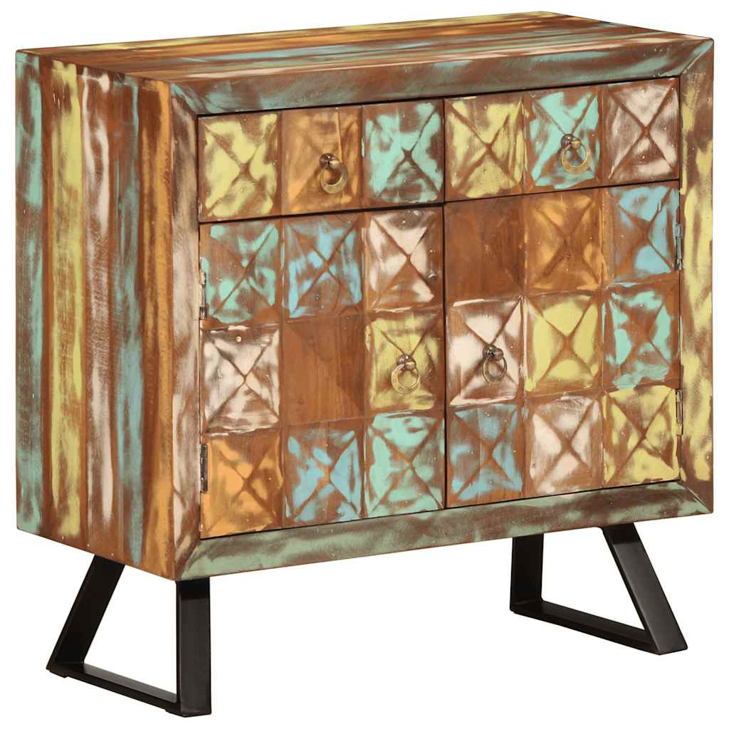Cassettiera Multicolore 70x35x70 cm Legno Massello di Recupero