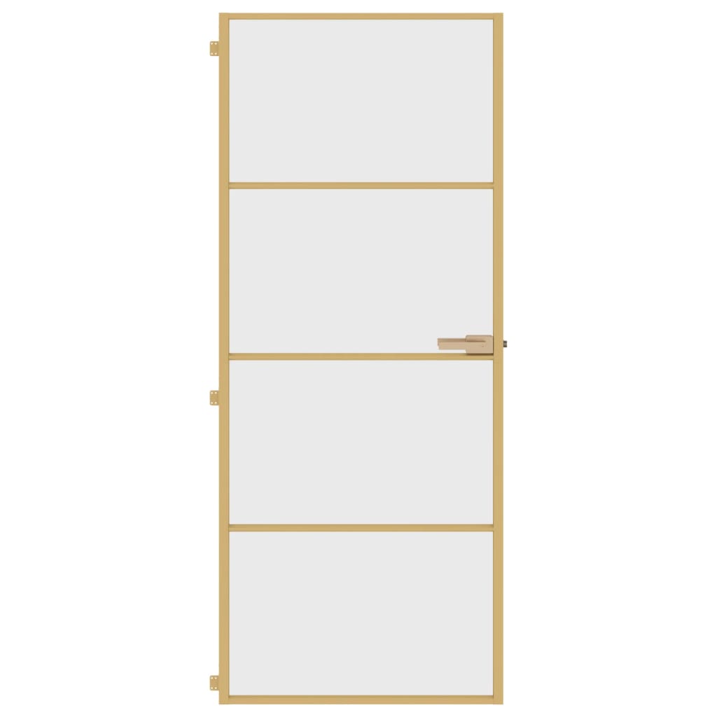 Porta Interni Sottile Oro 83x201,5cm Vetro Temperato Alluminio