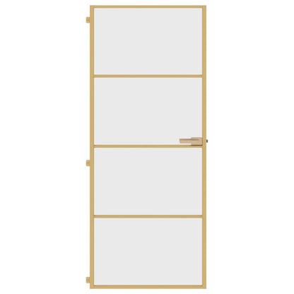 Porta Interni Sottile Oro 83x201,5cm Vetro Temperato Alluminio