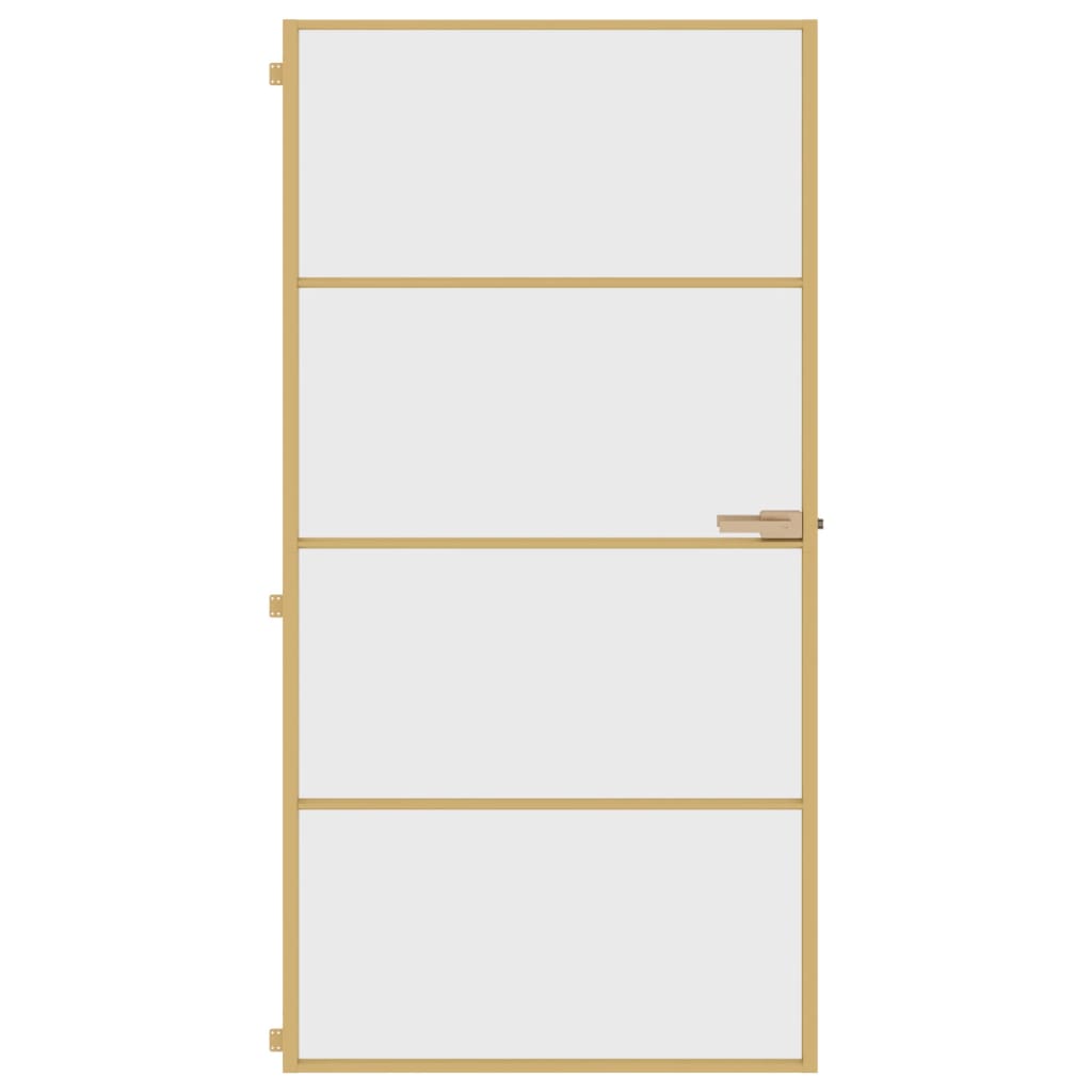 Porta Interni Sottile Oro 102,5x201,5 Vetro Temperato Alluminio