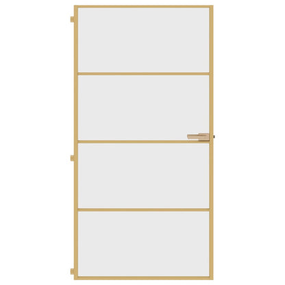 Porta Interni Sottile Oro 102,5x201,5 Vetro Temperato Alluminio