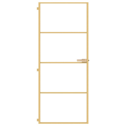 Porta Interni Sottile Oro 83x201,5cm Vetro Temperato Alluminio