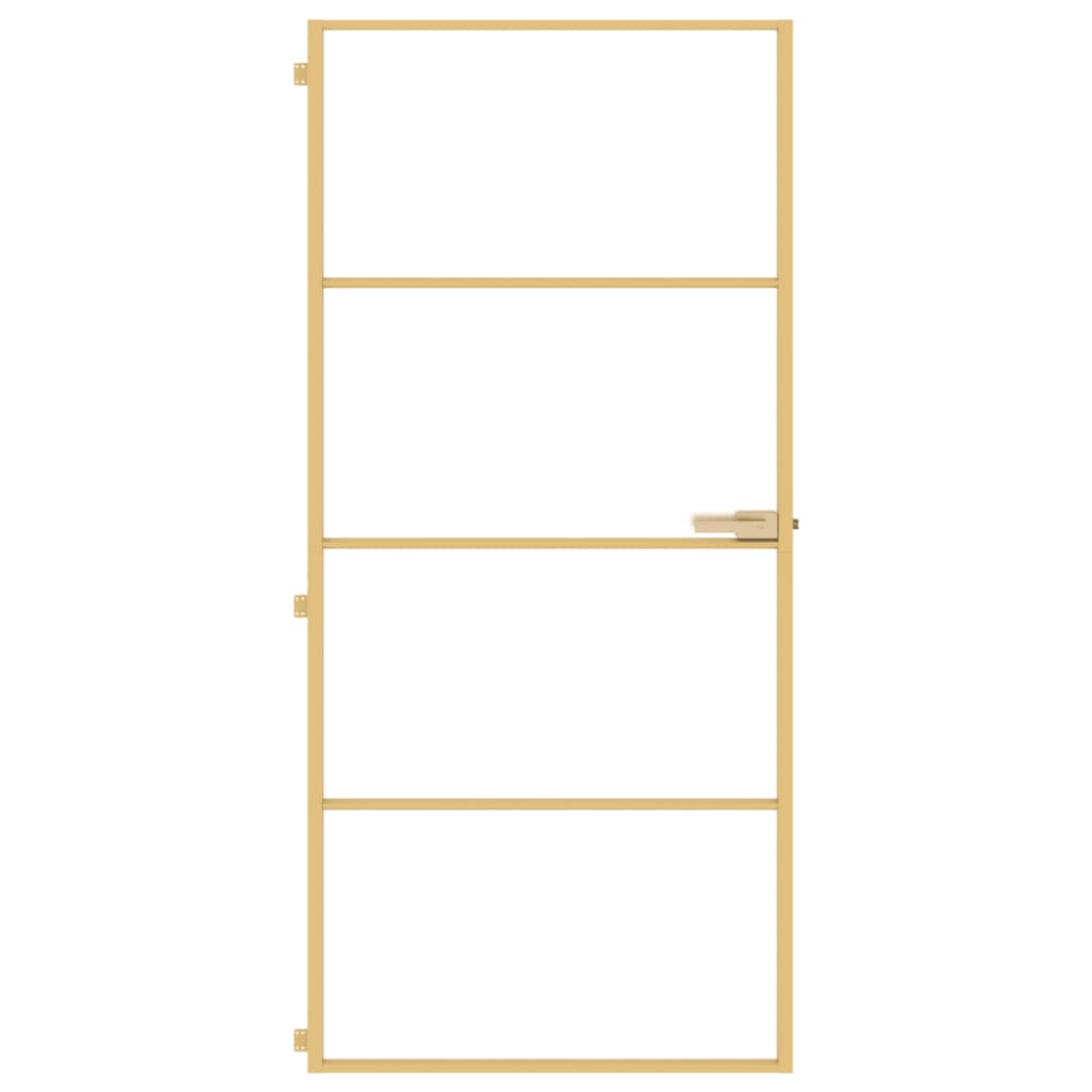 Porta Interni Sottile Oro 93x201,5cm Vetro Temperato Alluminio