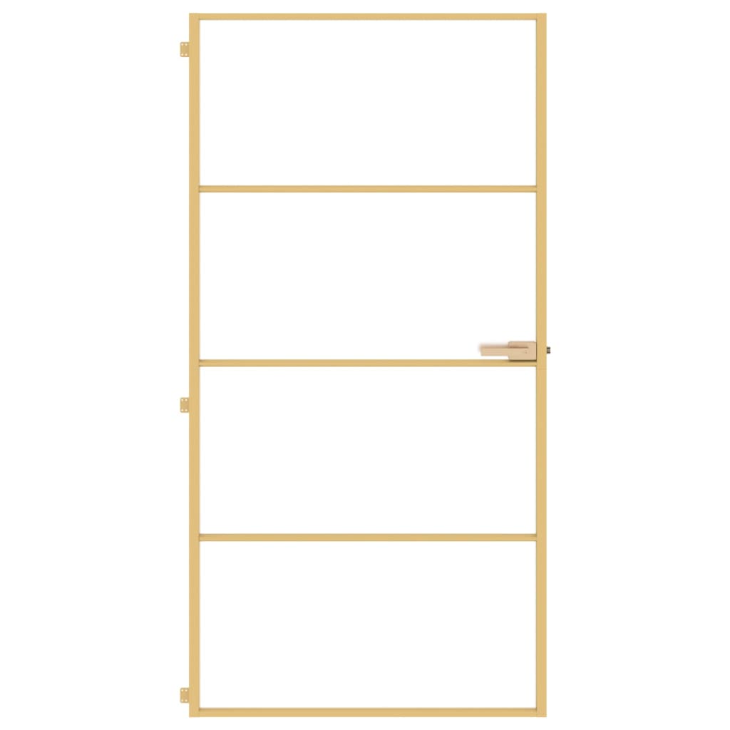 Porta Interni Sottile Oro 102,5x201,5 Vetro Temperato Alluminio